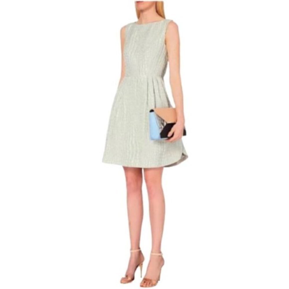 NWT 𝅺Ted Baker Kaleen Textured Jacquard Dress in Mint Green Ted Size 1/US 4 - Picture 3 of 16